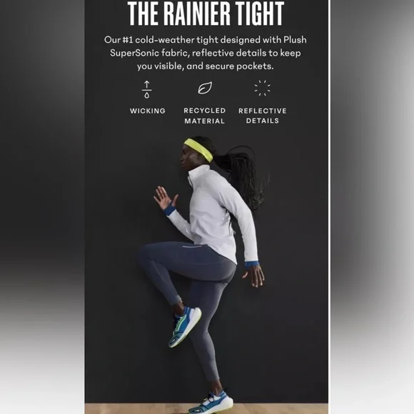 NWOT Athleta Rainier Tights Fleece Lined Black (Large) - Picture 12 of 12